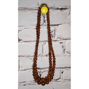 Vintage Double Strand Graduated Lucite‎ Beads Necklace.